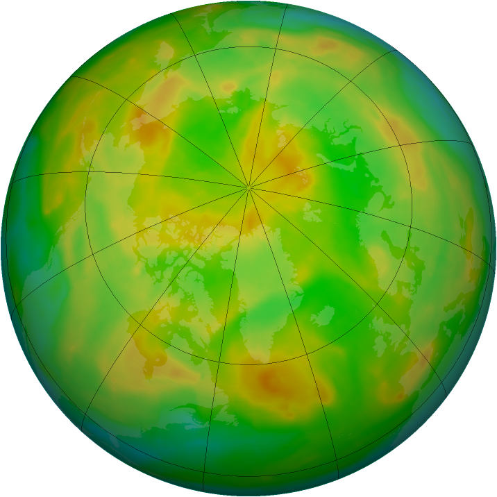 Arctic ozone map for 08 June 2013